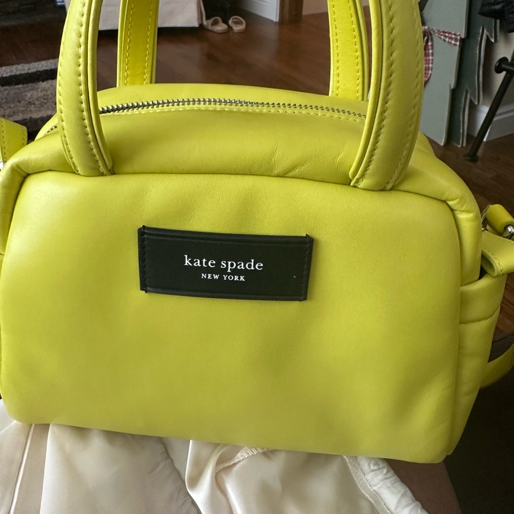 Kate Spade Yellow Satchel with Quilted Texture